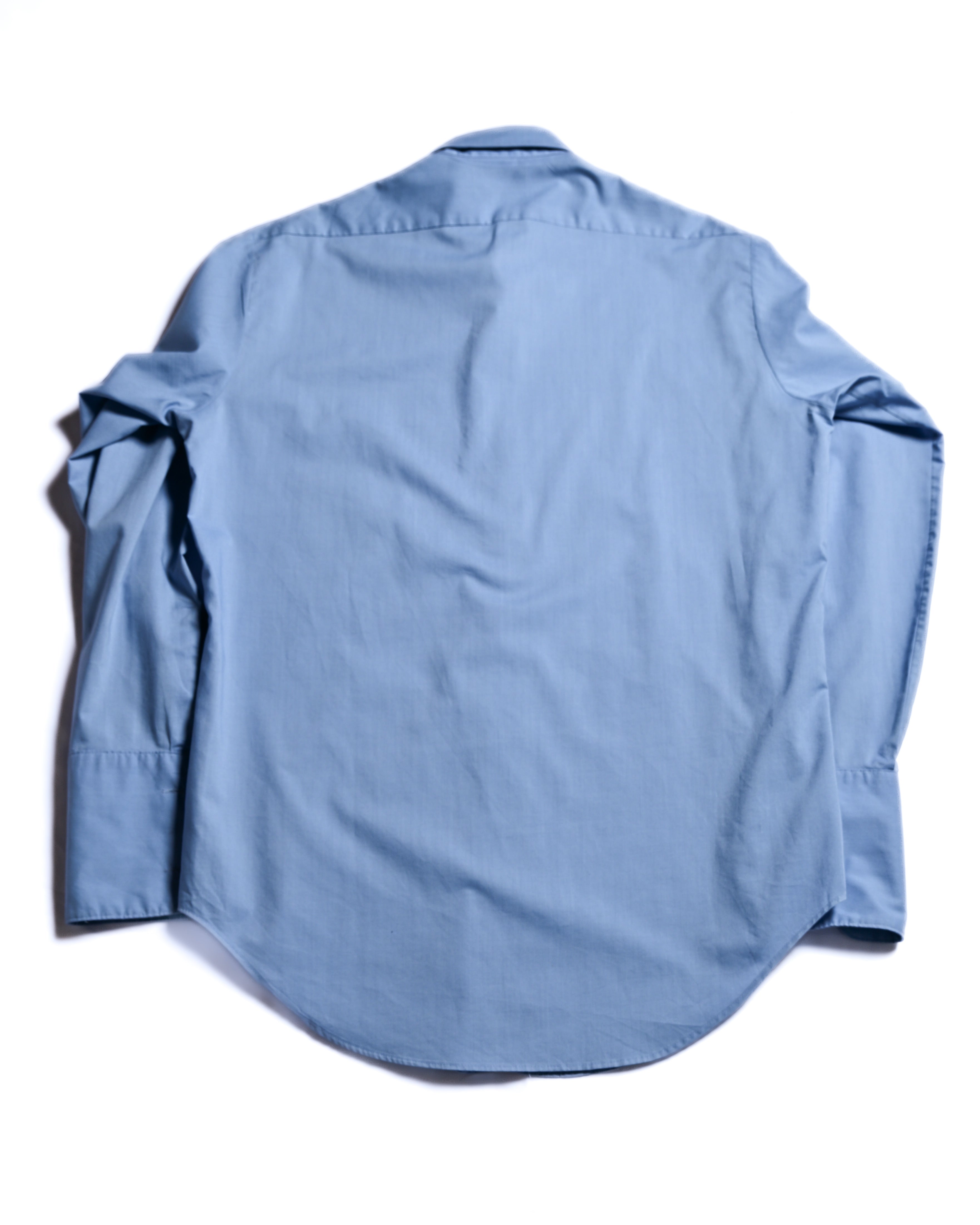 VINTAGE/ Pointed Collar French Cuff Shirt Blue
