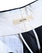 CÉLINE by Phoebe Philo/ Silk Blended Tuck Culottes Pants Navy