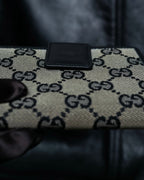 "GUCCI" GG pattern leather compact wallet
