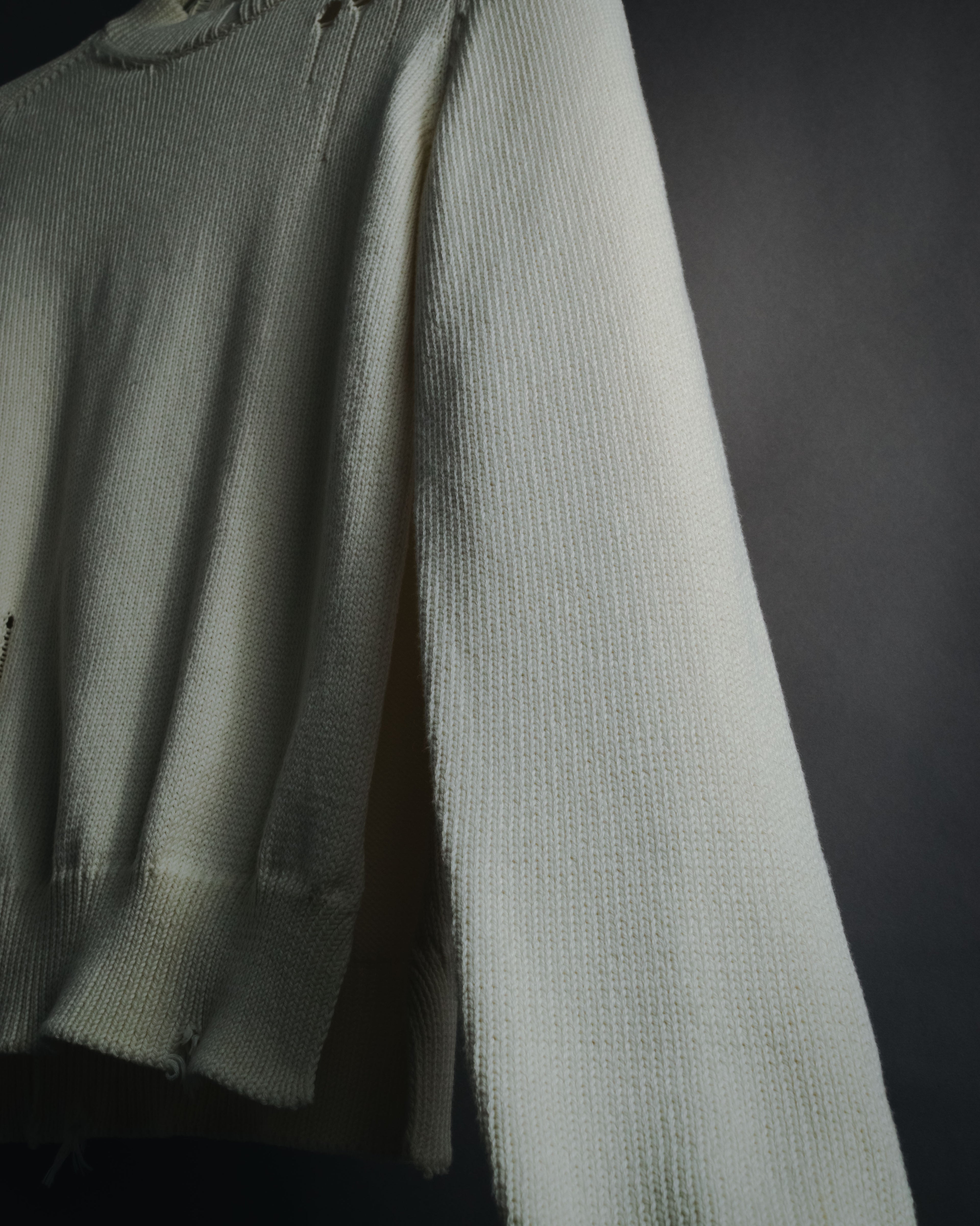 "Maison Margiela" 2022SS Destroyed rib-knit sweater