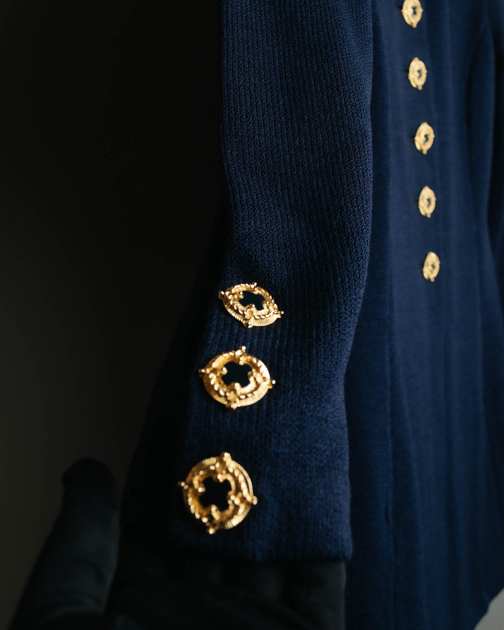"MARIE GRAY" 80's-90's Elegant textured knit coat
