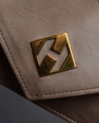 "HERMES" 70's Diamond stitched envelope leather bag
