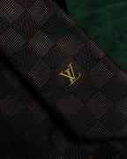 "LOUIS VUITTON" Damier check silk jacquard neck tie