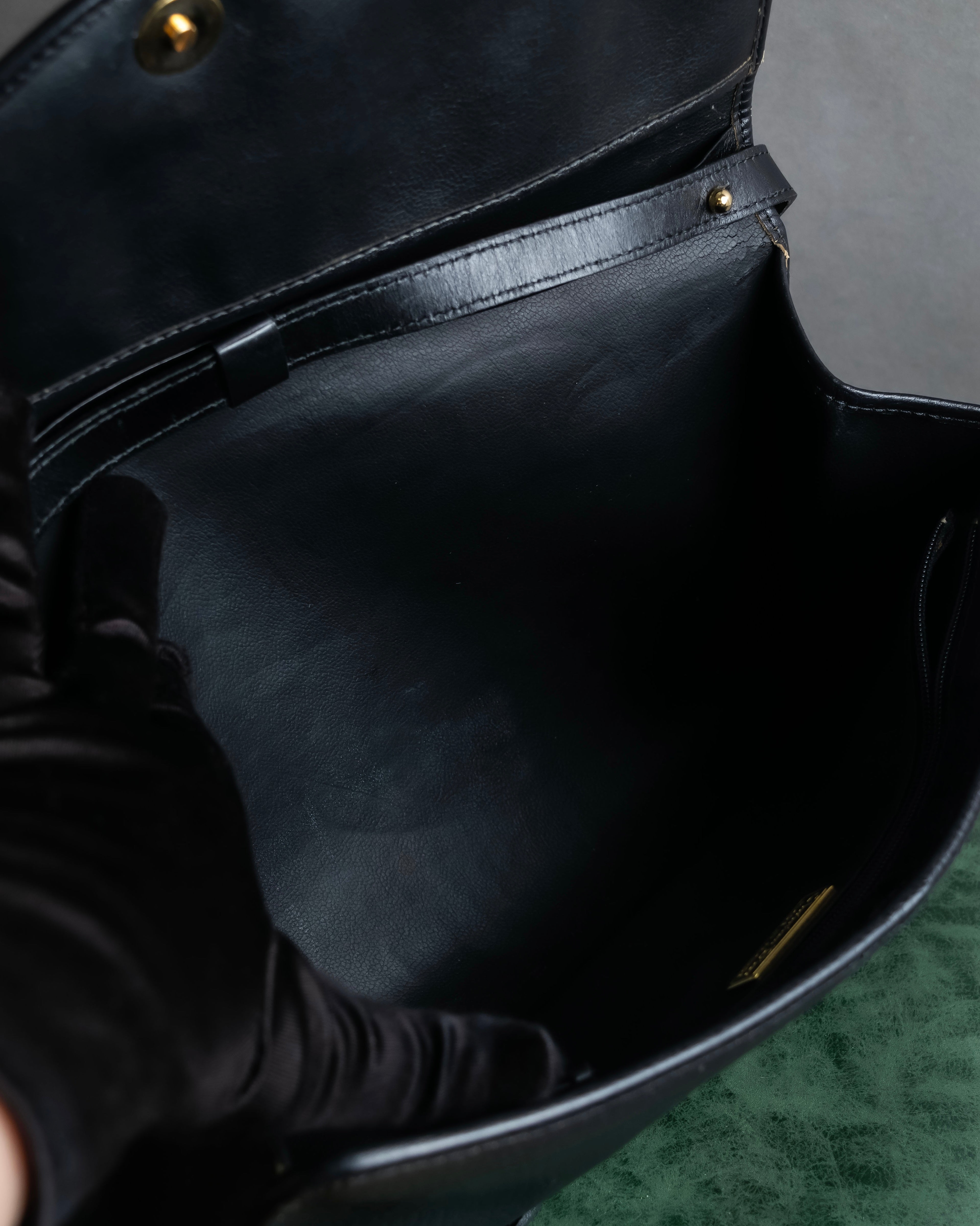 "Christian Dior" Metal parts design leather shoulder bag