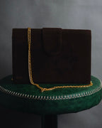 "Yves Saint Laurent" 80’s-90’s Concho suede chain shoulder bag