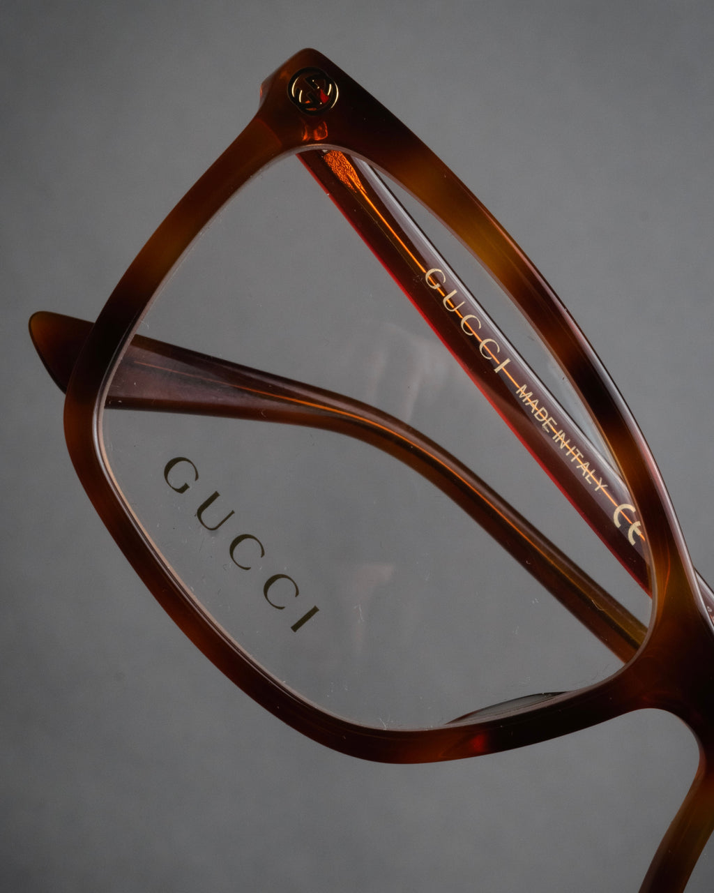 “GUCCI” 2017-2022 Bee motif havana eyeglasses