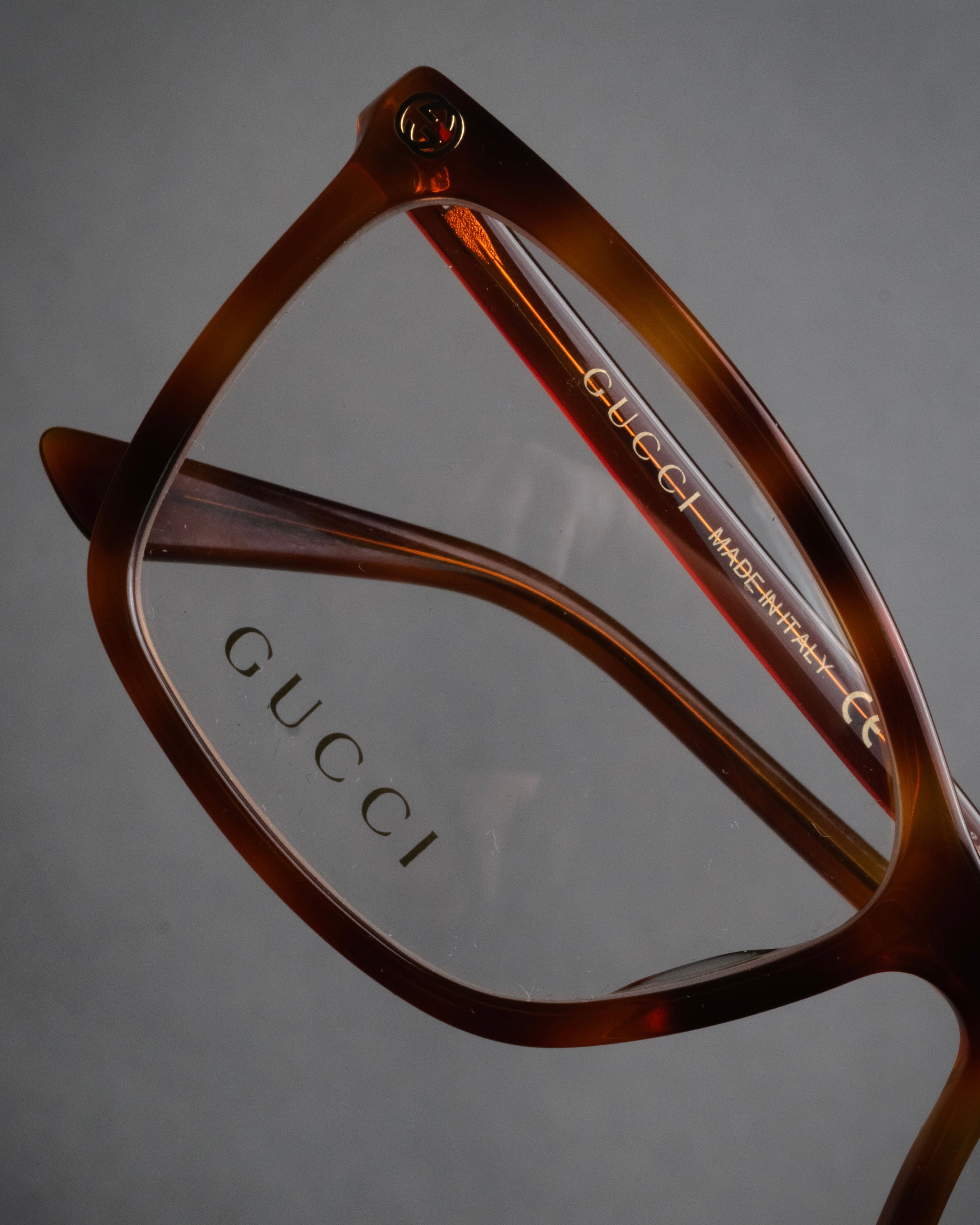 “GUCCI” 2017-2022 Bee motif havana eyeglasses