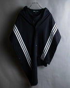 "Y-3" Asymmetrical three-stripes wrap dress