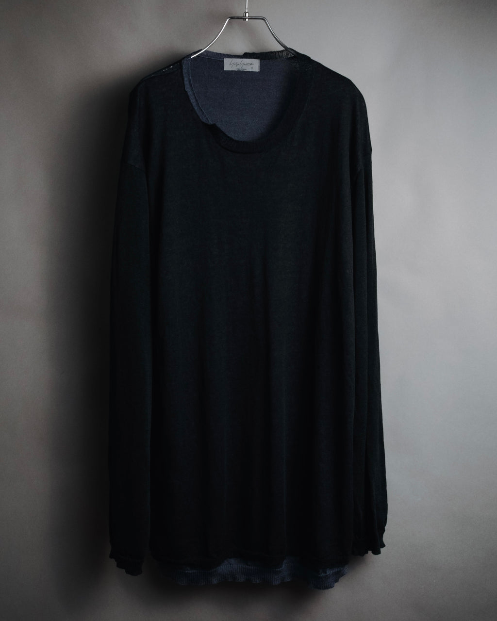 "Yohji Yamamoto POUR HOMME" 24SS layered sheer knit pullover