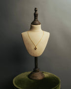 "Yves Saint Laurent" 80's-90's Gold tone rhinestone pendant necklace