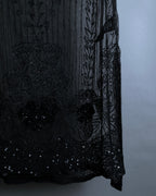 "RRL Ralph Lauren" Sequined beaded plant motif tulle sleeveless dress