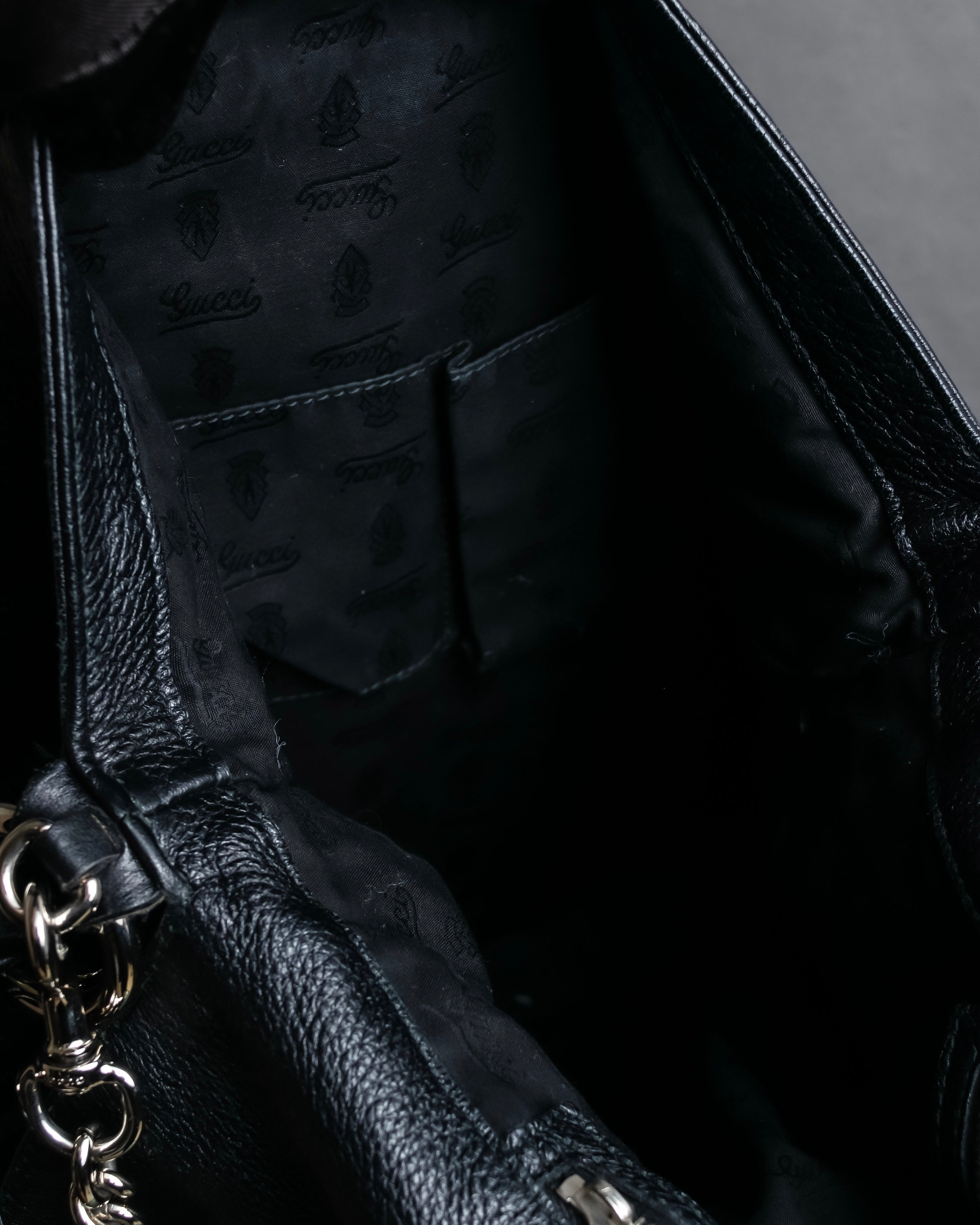 "GUCCI" Bamboo design combination chain shoulder leather bag