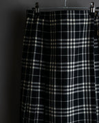"BURBERRY" Tartan check pleated wrap skirt