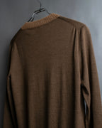 "HERMES" Gaultier period H logo engraved V-neck knit