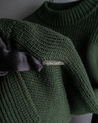 "MONCLER" Relaxed fit high neck lace change knit