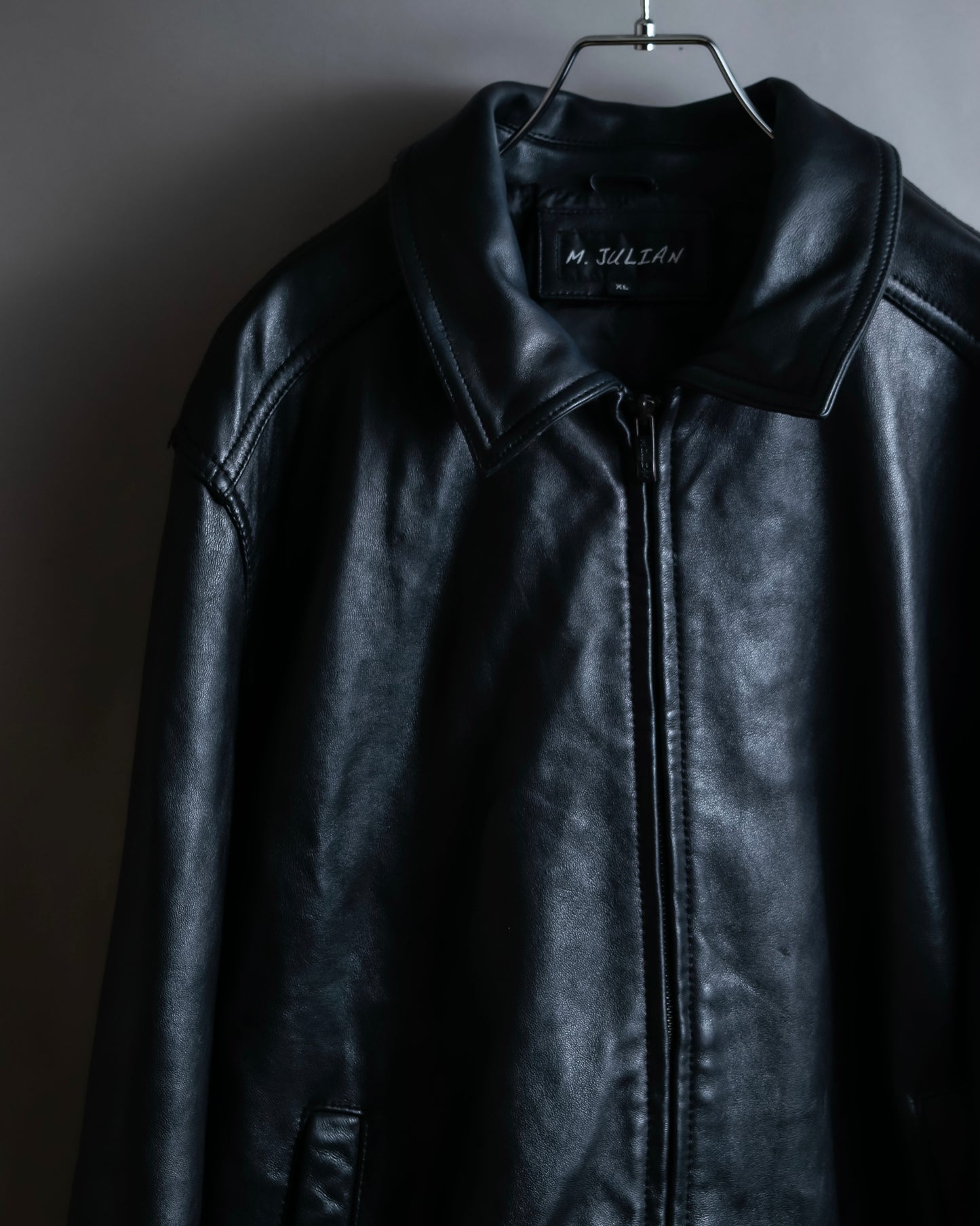 "M. JULIAN" High quality leather single riders blouson