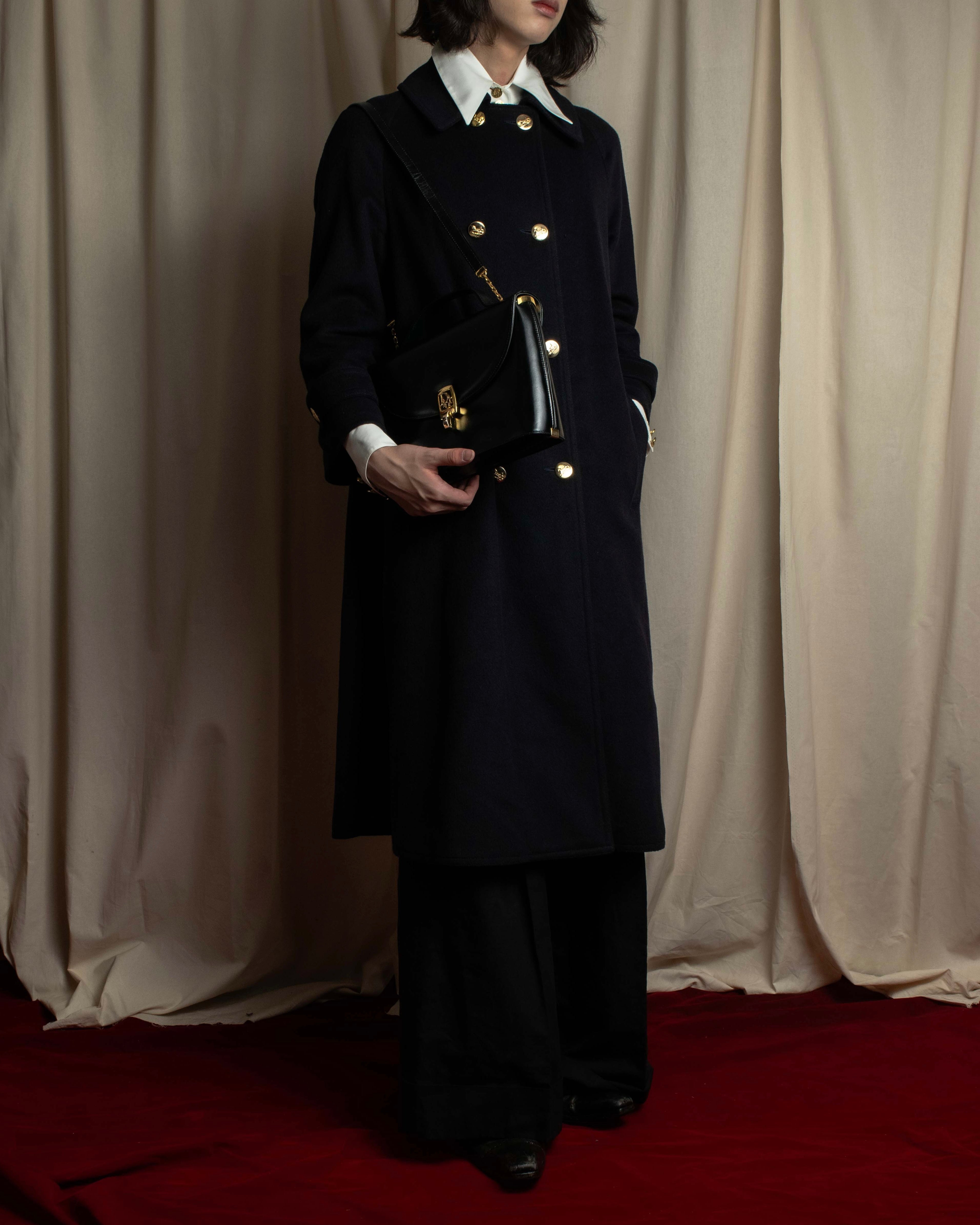 セリーヌ＊フランス製 ダブルプレストコート　マカダムボタン ベージュ ロング丈 CELINE - セリーヌ CELINE コートの通販 by KOMEHYO ONLINE ラクマ店