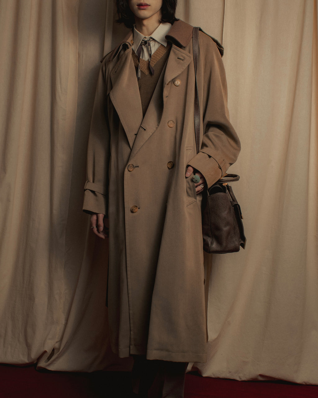 -SPECIAL- "Burberrys" 90's Collar switching two-tone trench coat
