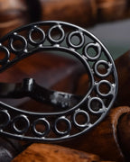 "Maison Martin Margiela" Black lacquered hollow double finger ring