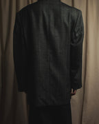 Chaqueta entallada de tweed de espina de pescado estructurado de los años 70-80 de Yves Saint Laurent