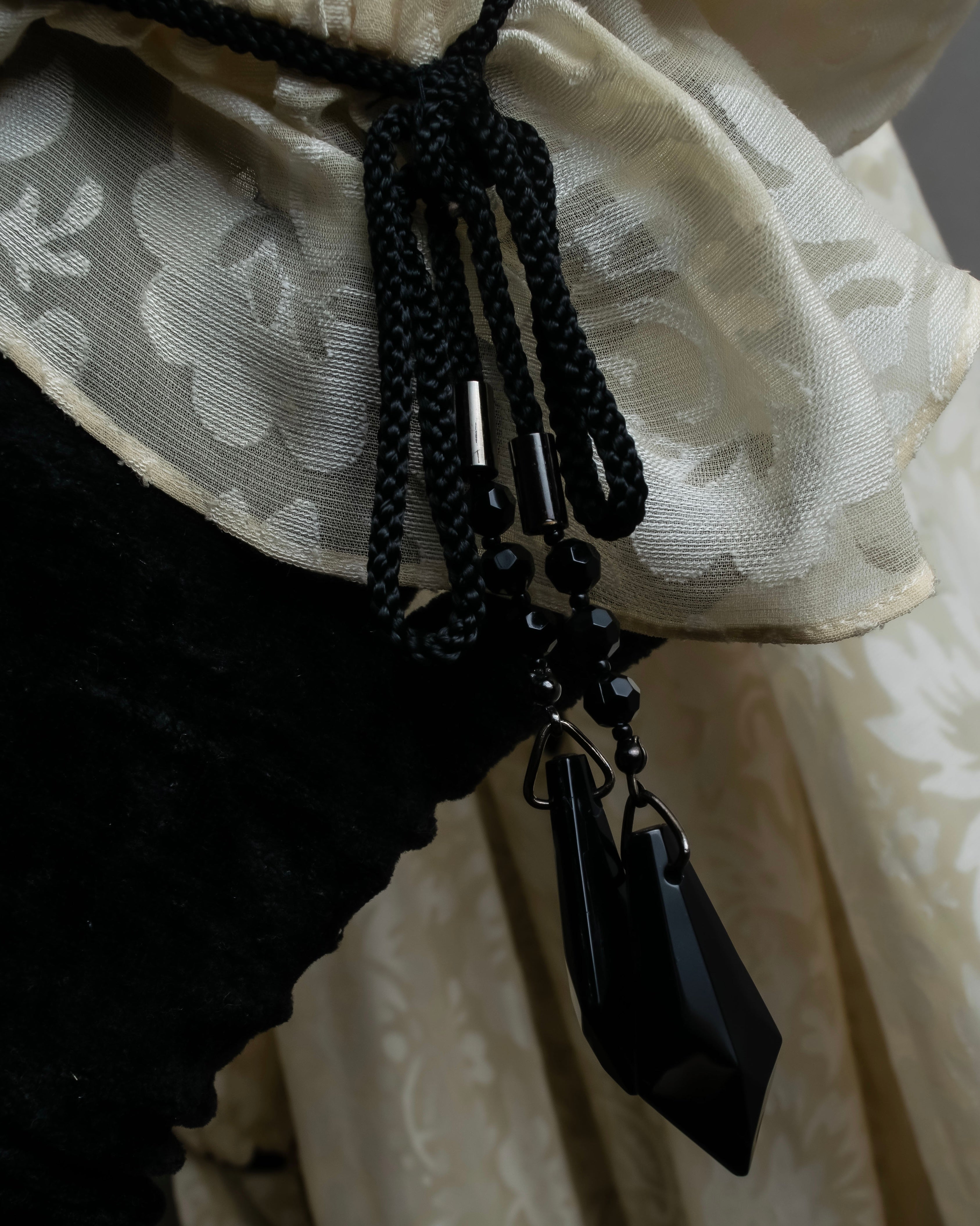 "Christian Dior" Jacquard balloon sleeve dress pullover