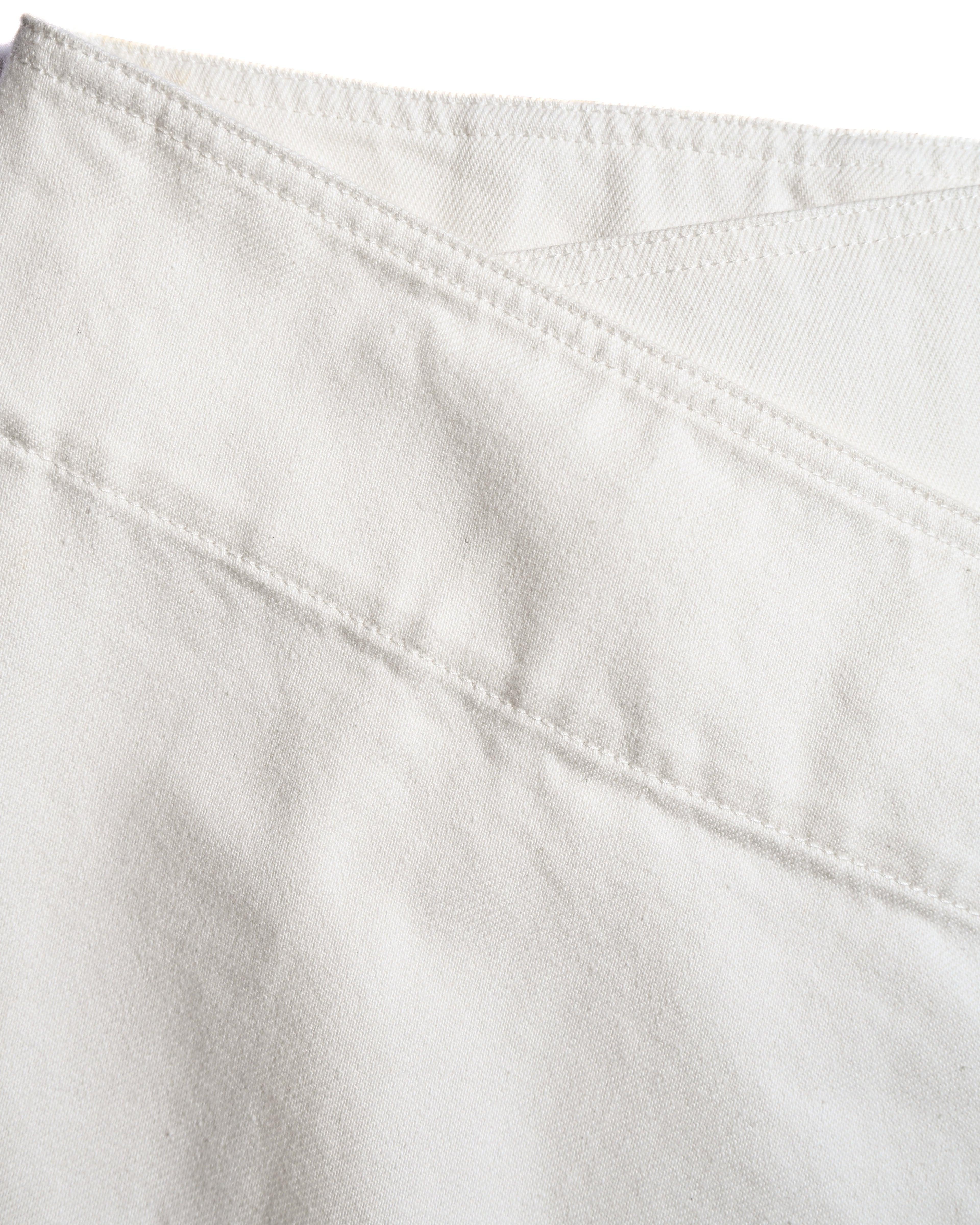 CÉLINE by Phoebe Philo/ Metal Hook Detail Denim Wrap Skirt White
