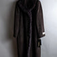 Vintage blue fox fur docking alpaca blend long coat