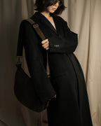 "JIL SANDER" Large flap design Harako leather shoulder bag