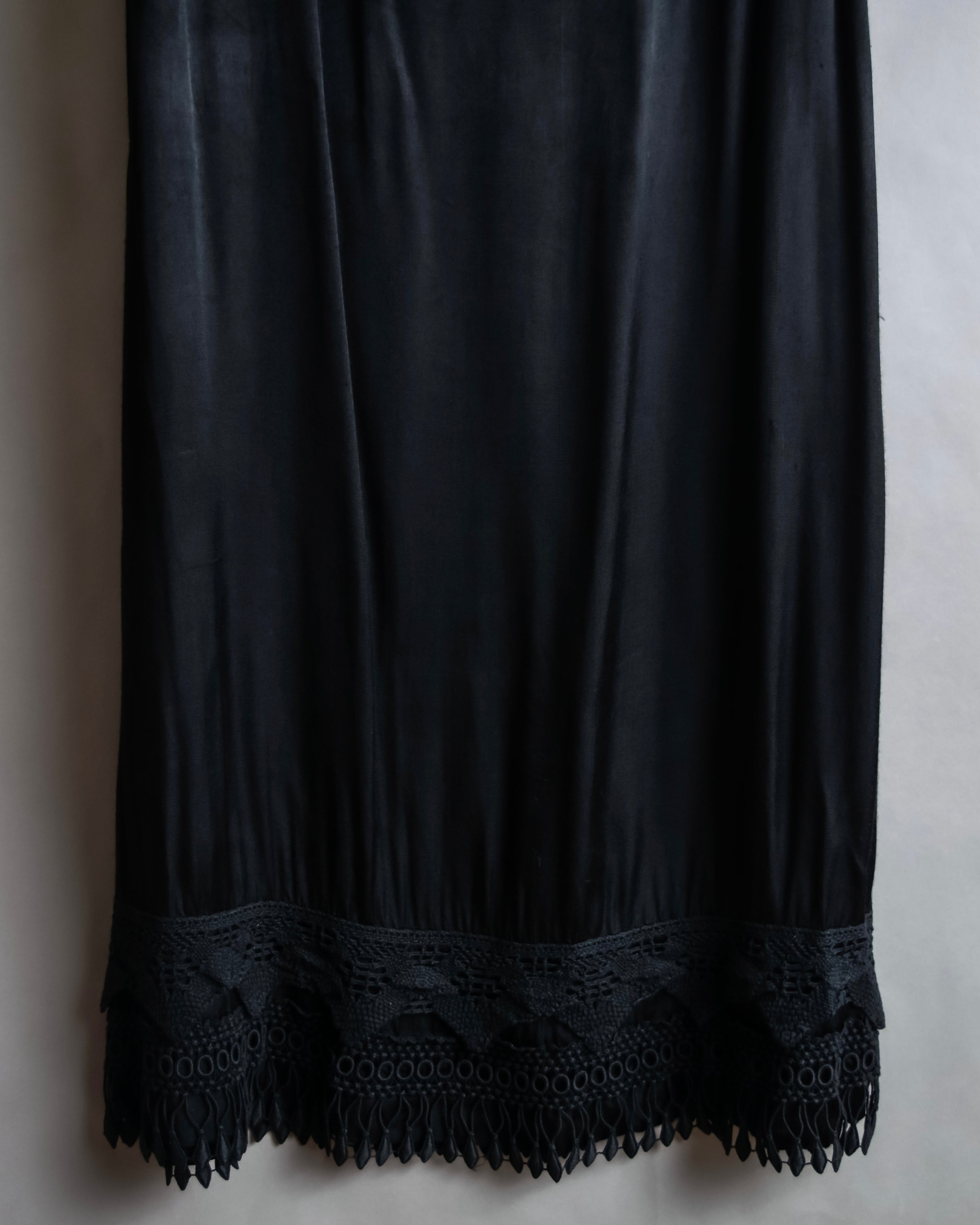 "LIMI feu" Knitted lace design belted sleeveless dress