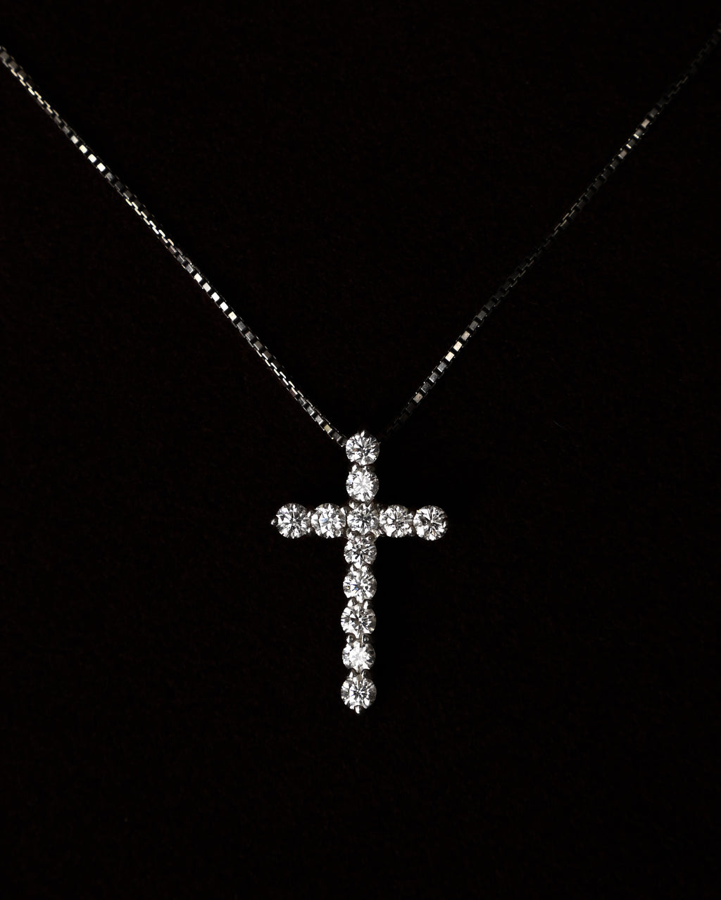 Pre-Loved/ Diamond(0.50ct) Cross Top Platinum Necklace