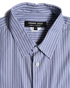 Comme des Garçons Homme Deux/ Cotton Stripe Patterned Long Shirt Blue