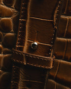 “Max Mara” 00’s-20’s crocodile-embossed 2way backpack