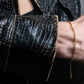 "CHANEL" Crocodile look synthetic leather jacket