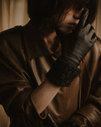 -SPECIAL- "HERMES" 90's Astrakhan combination leather gloves