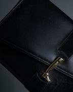 "GUCCI" Saddlery motif crisp design vintage leather shoulder bag