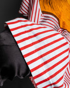 "Christian Dior" Stripe pattern front print tunic