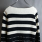 "liz claiborne" Thick pitch striped bicolor knit pullover