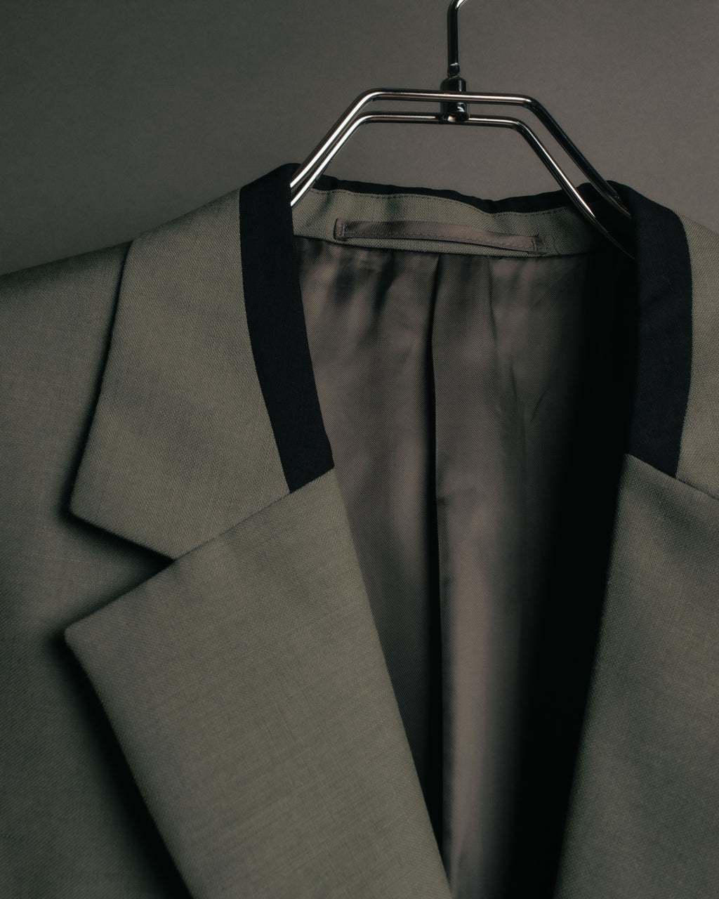 "PRADA" 2012AW Wool-mohair tailored jacket with contrast collar detail