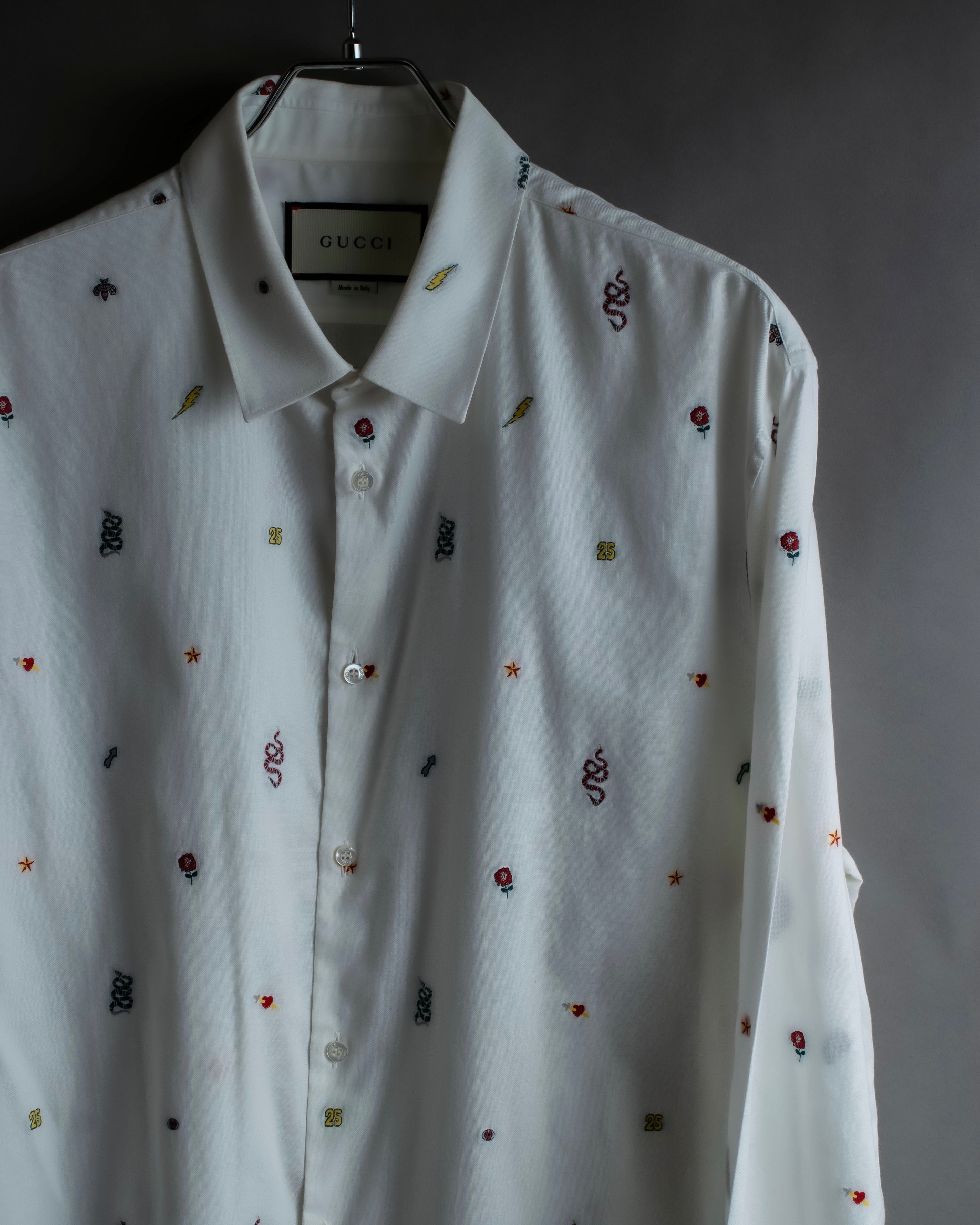 "GUCCI" Michele period iconic motif embroidered shirt