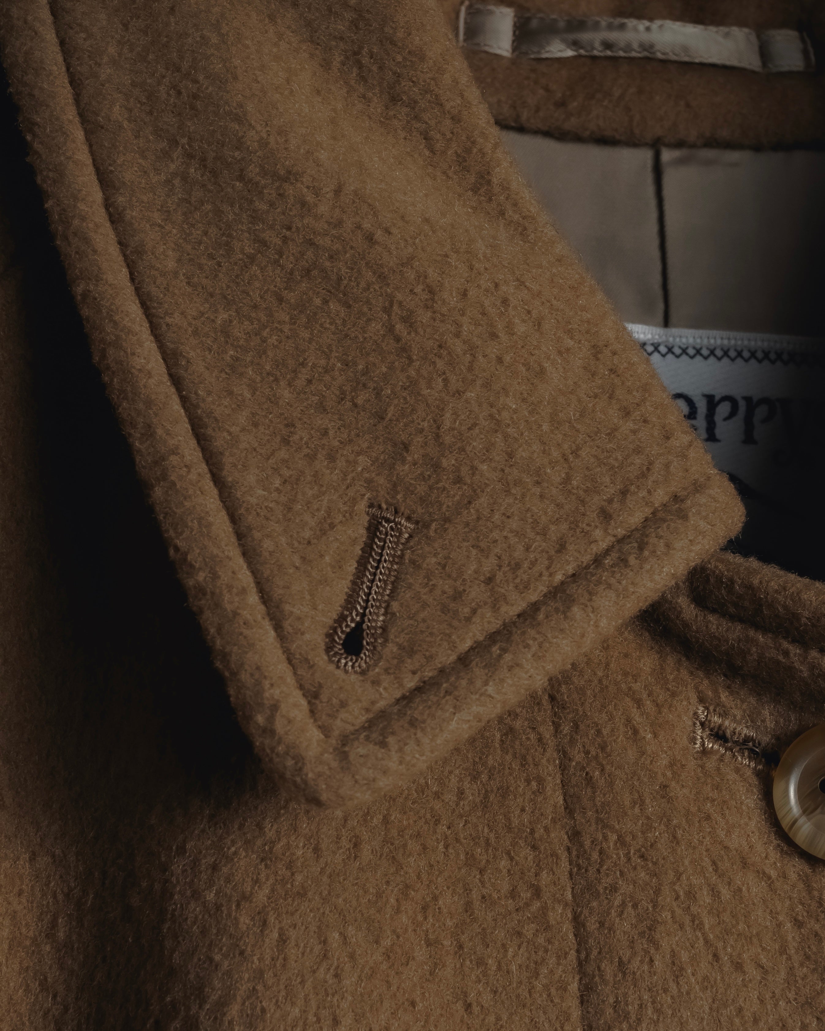 "BURBERRYS" 80’s-90’s Fly-front wool cashmere coat