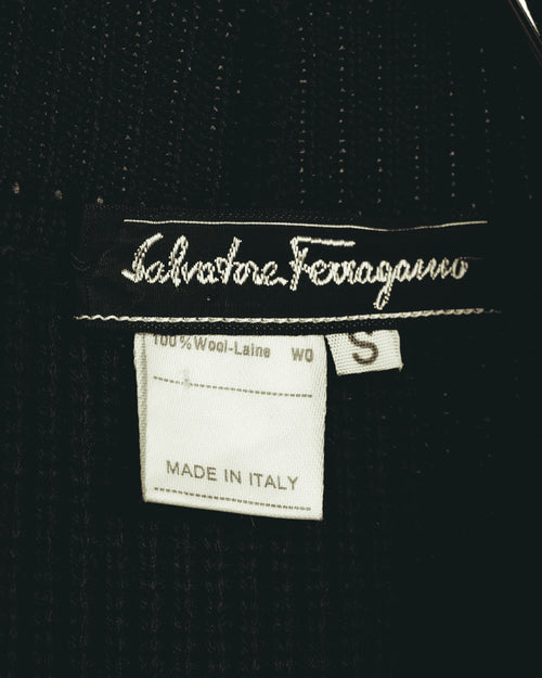 “Salvatore Ferragamo” 80’s-90’s Gancini clasp wool knit cardigan