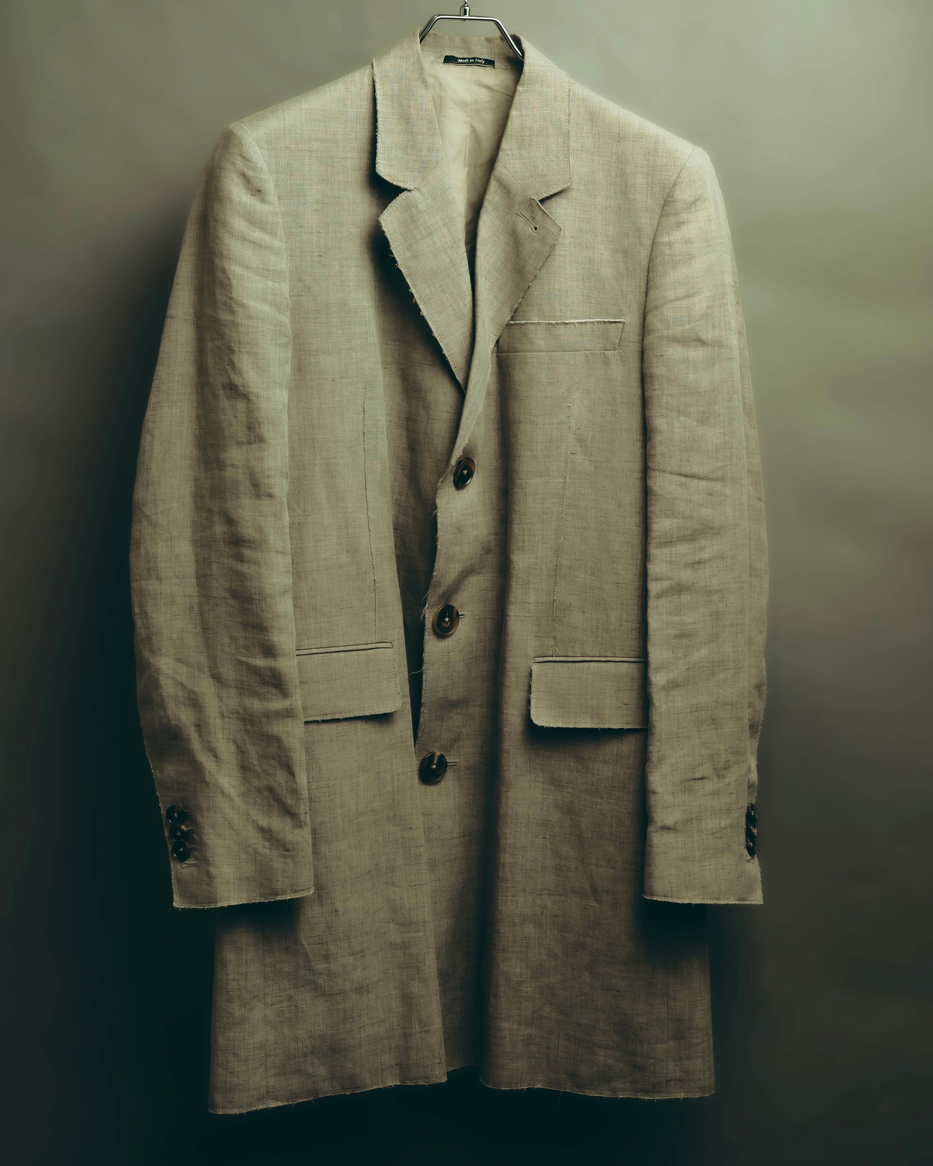 -SPECIAL- “Maison Martin Margiela” 2014SS raw-edge linen tailored jacket