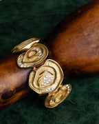 "BALENCIAGA" Wavy uneven motif design gold bracelet