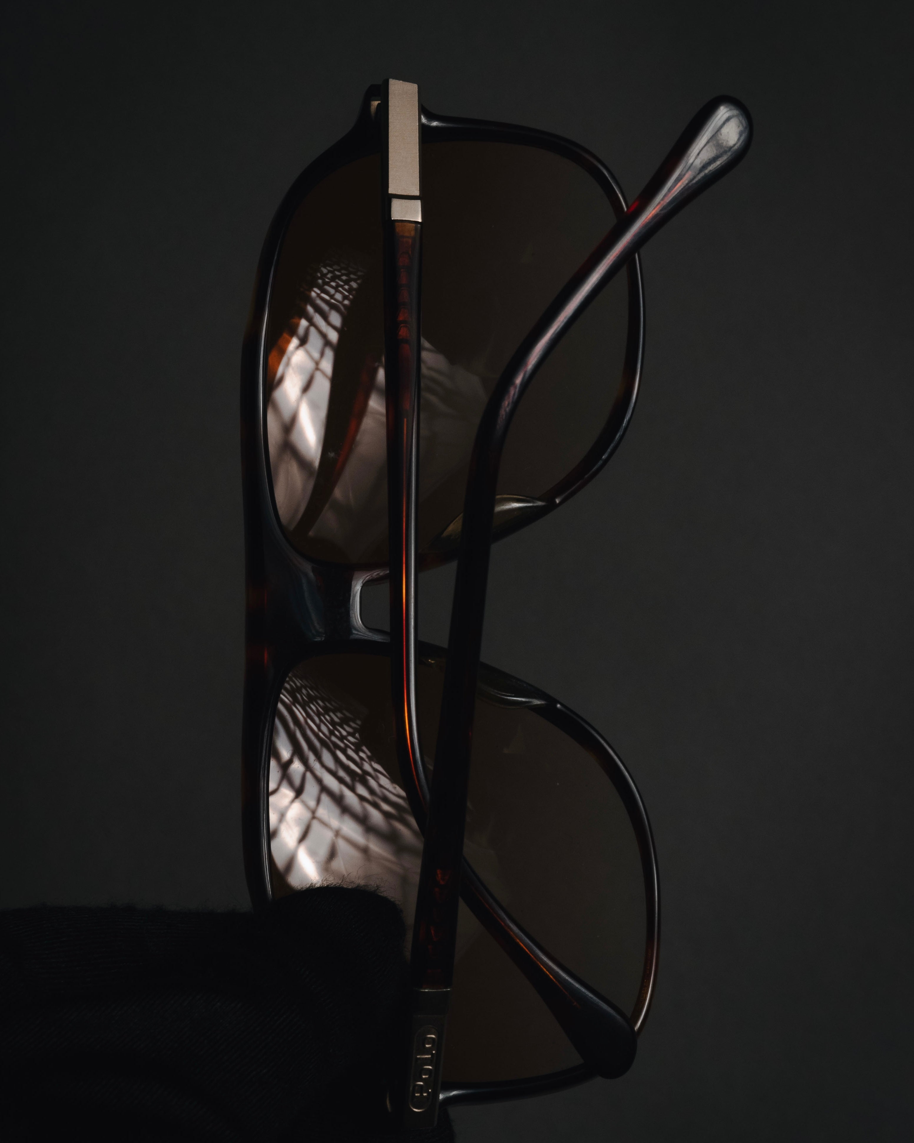 "Polo Ralph Lauren" 85’s-95’s Tortoiseshell aviator logo temples sunglasses