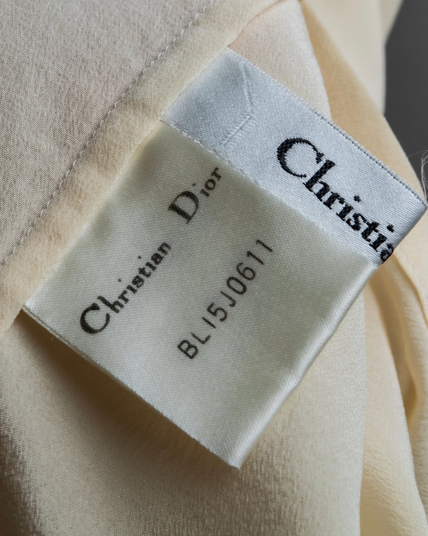 "Christian Dior" 100% silk emblem engraved cleric shirt