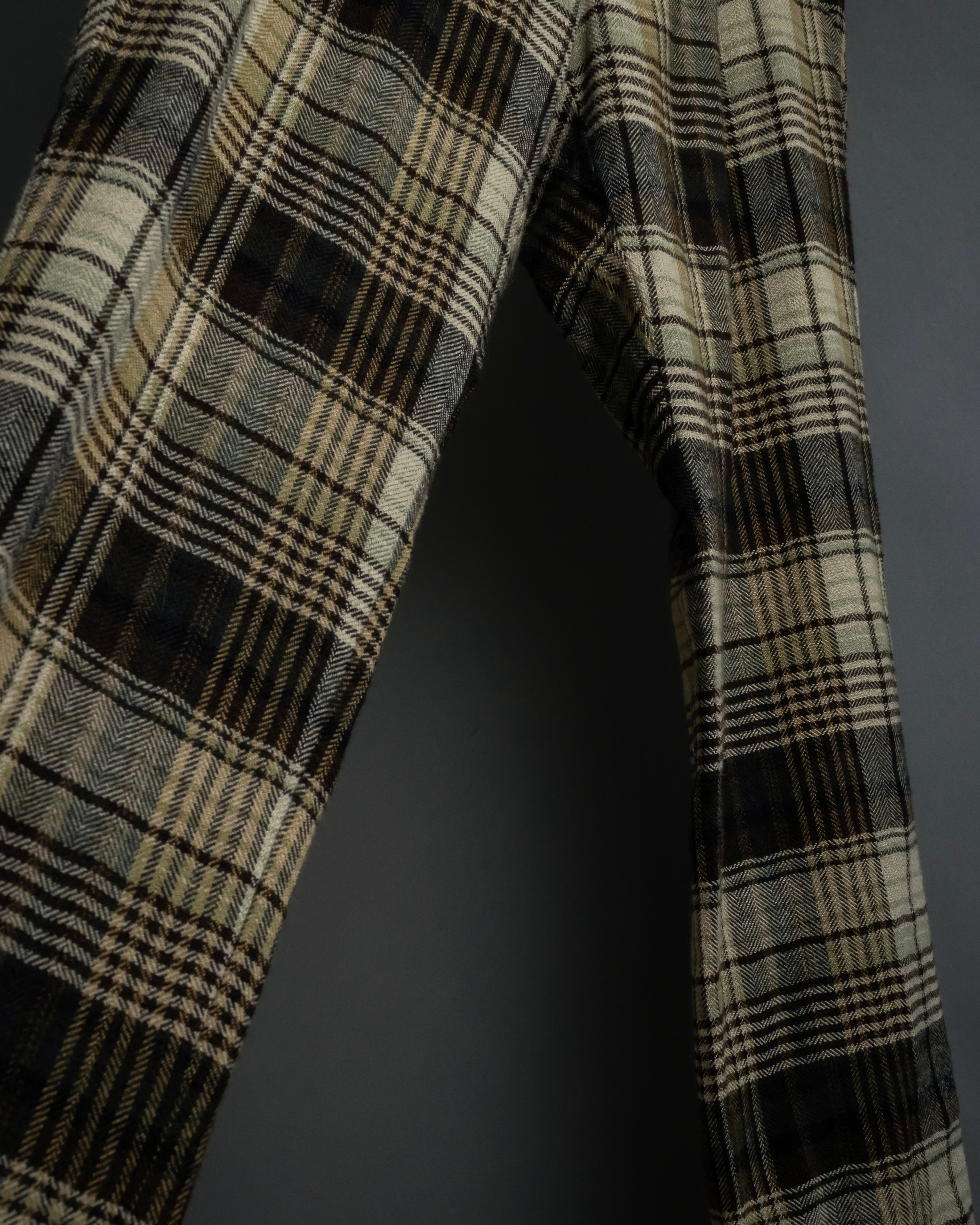 "GUCCI" Brushed check pattern tapered pants