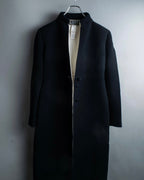 "GIANNI VERSACE couture" Collarless Luxury Wool Long Coat