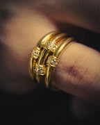 -SPECIAL- “Christian Dior” 80’s-90’s vintage 18k diamond multi-band ring