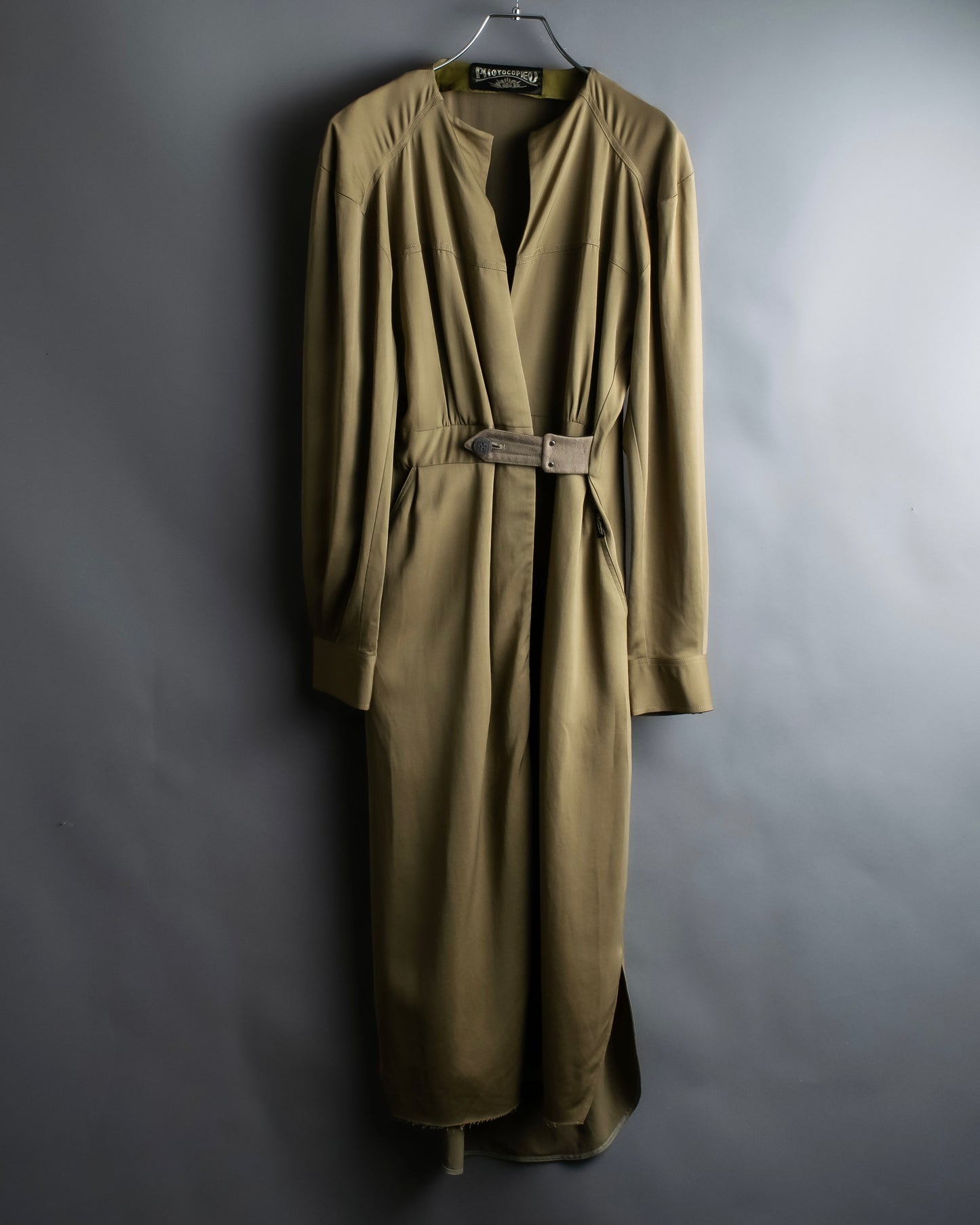 “PHOTOCOPIEU” No collar waistband shirt coat