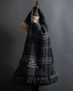 "Vivienne Westwood" Multi-layered check pattern fringe design muffler